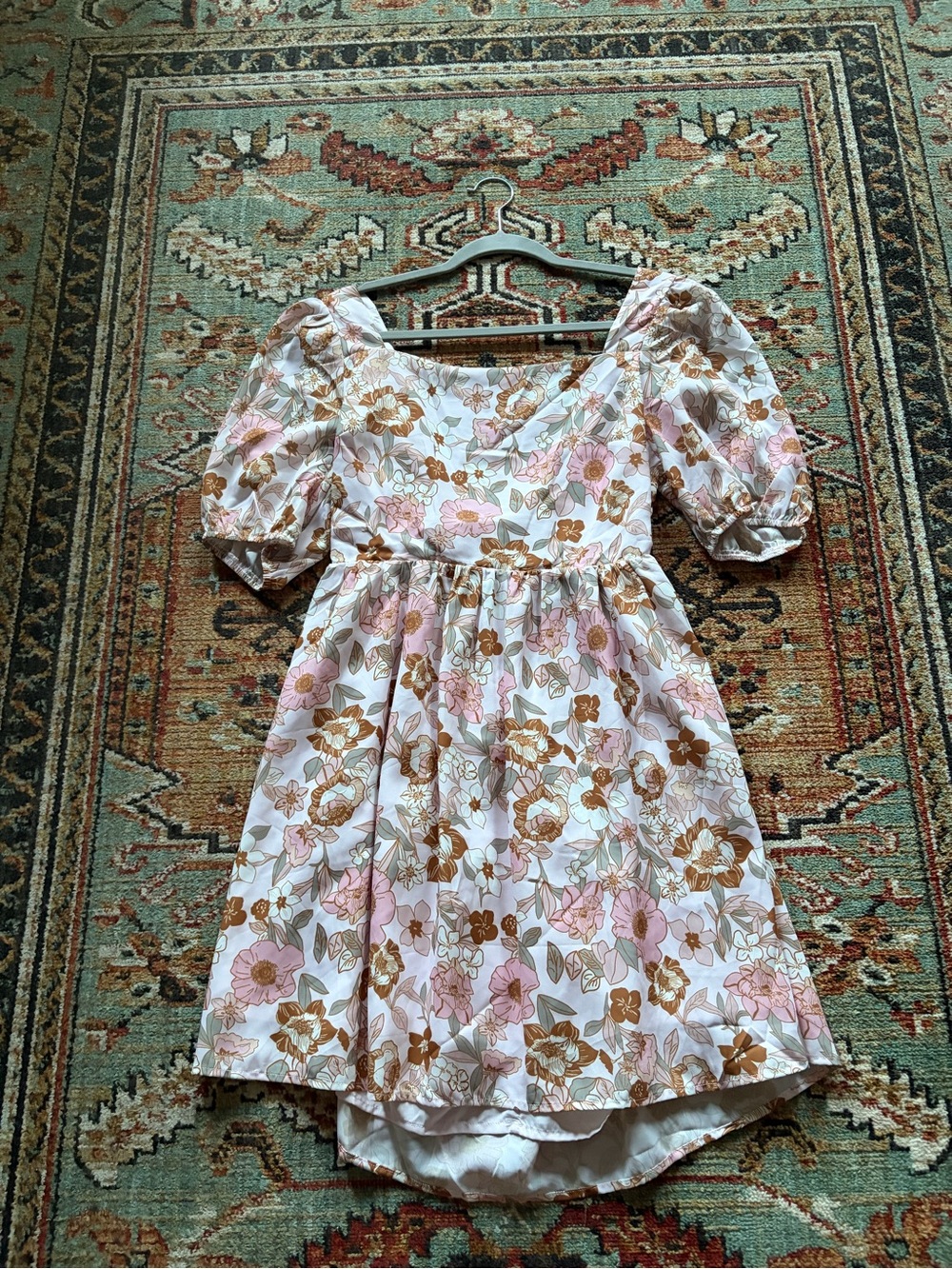 Floral Puff-Sleeve Mini Dress